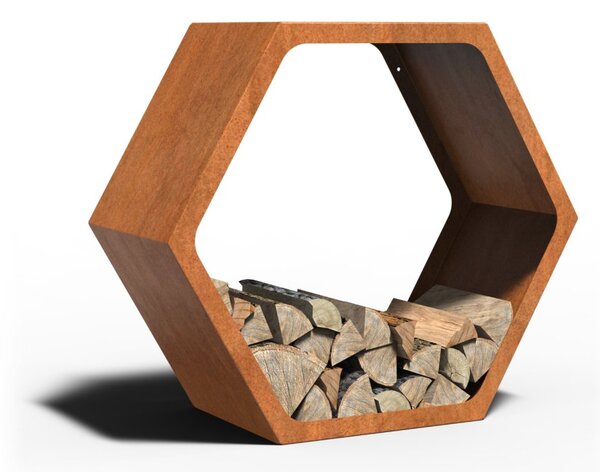 Cortenový modulární dřevník CELL 924 × 400 × 400 mm