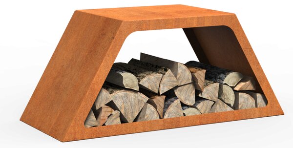 Cortenový modulární dřevník CELL 924 × 400 × 400 mm