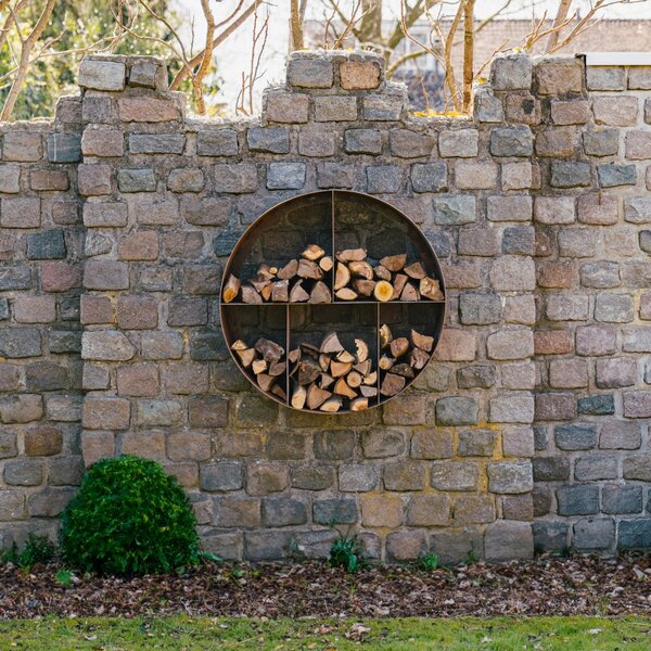 Cortenový kulatý dřevník CIRCLE Ø 1 000 × 400 mm