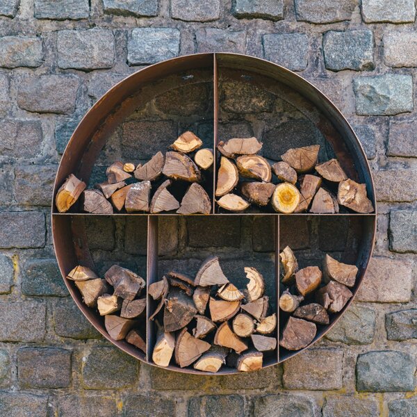Cortenový kulatý dřevník CIRCLE Ø 1 000 × 400 mm