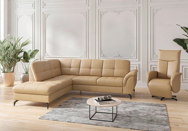 ROHOVÁ SEDAČKA, textil, kůže, cappuccino Sit & More - Sedací soupravy, Online Only