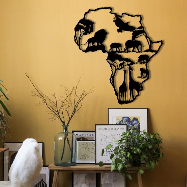 ASIR Nástěnná dekorace kov AFRIKA 52 x 57 cm