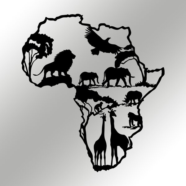 ASIR Nástěnná dekorace kov AFRIKA 52 x 57 cm