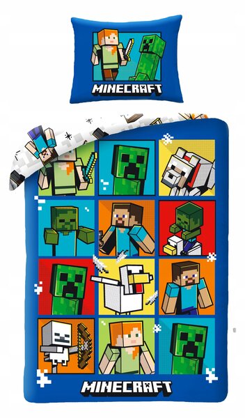 Dětské povlečení Minecraft 140x200 Halantex 100% bavlna stev creeper