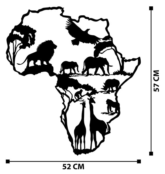 ASIR Nástěnná dekorace kov AFRIKA 52 x 57 cm
