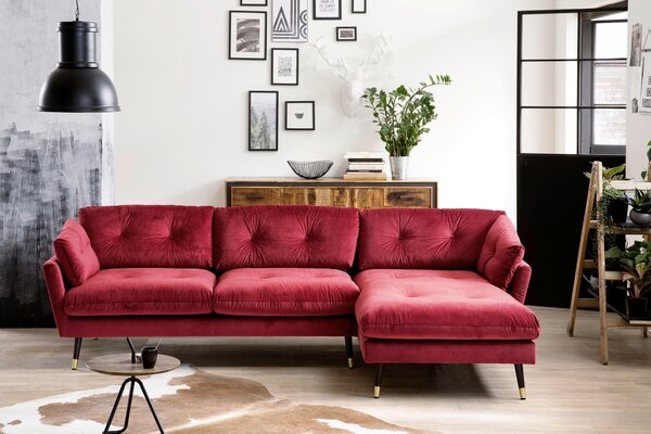 ROHOVÁ SEDAČKA, textil, tmavě červená MID.YOU - Online Only sedačky, Online Only