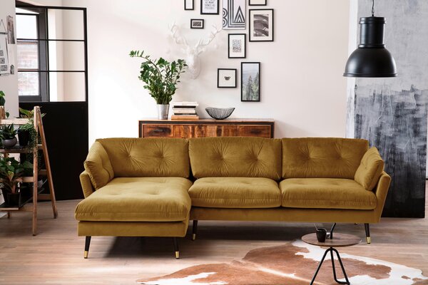 ROHOVÁ SEDAČKA, textil, hořčicově žlutá MID.YOU - Online Only sedačky, Online Only
