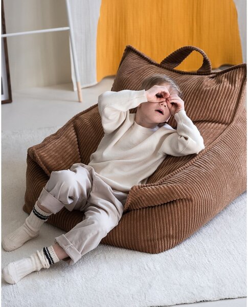 Hnědý manšestrový dětský sedací vak Chair – Wigiwama