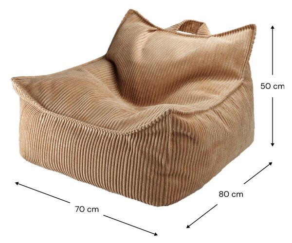 Hnědý manšestrový dětský sedací vak Chair – Wigiwama