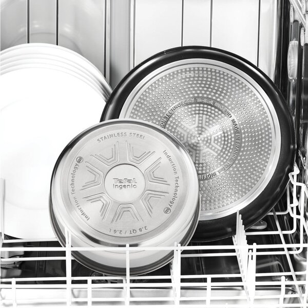 Nerezové pánve s nepřilnavým povrchem a odnímatelnou rukojetí v sadě 2 ks ø 26 cm INGENIO Cook Eat L8813S75 – Tefal