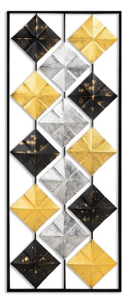 ASIR Nástěnná dekorace kov ČTVEREČKY v OBDÉLNÍKU 38 x 95 cm