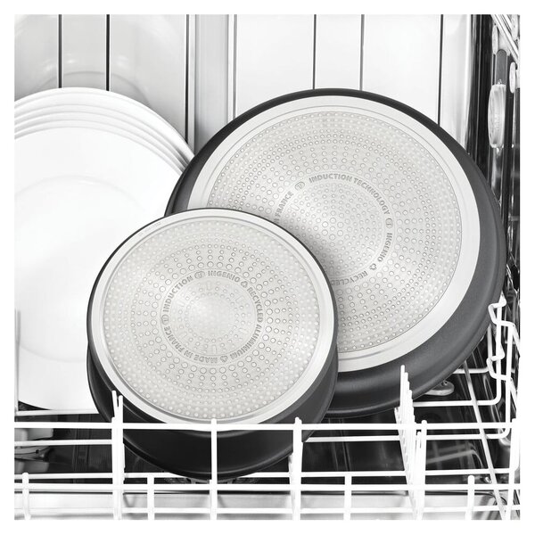 Hliníkové hrnce na indukci s nepřilnavým povrchem a odnímatelnou rukojetí v sadě 3 ks INGENO Eco Resist L3979202 – Tefal