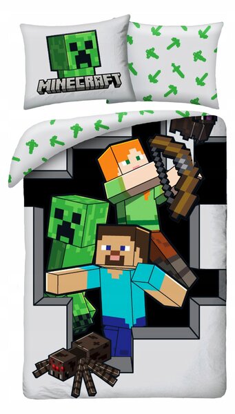 Dětské povlečení Minecraft 140 x 200 cm Halantex 100% bavlna Steve Alex