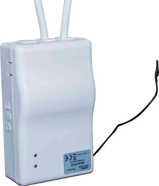 VidaXL Elektrická markýza Žluto-šedo- pruhy [160169] Barva látky: Hnědá, Barva rámu: Bílá, Velikost: 6 x 3 m