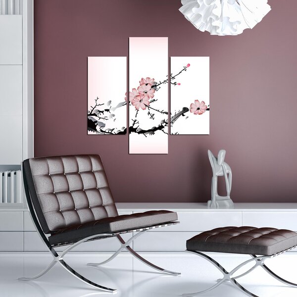ASIR Obraz na MDF 3ks KVETOUCÍ STROM 20 x 60 cm (1) 20 x 40 cm (2)