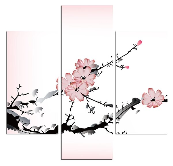 ASIR Obraz na MDF 3ks KVETOUCÍ STROM 20 x 60 cm (1) 20 x 40 cm (2)