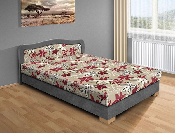 Levná postel s úložným prostorem Apollo 200x120 Barva: šedá/bordo