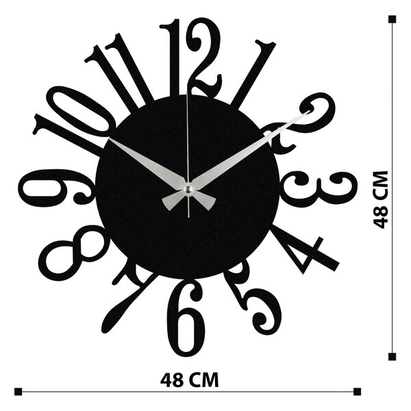 ASIR Nástěnné hodiny kov VELKÝ CIFERNÍK 48 x 48 cm