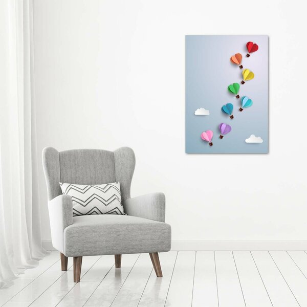 Vertikální Foto obraz canvas Balóny srdce ocv-105974670