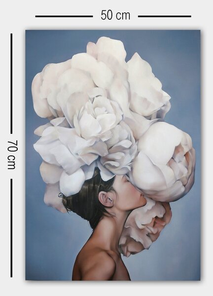 ASIR Obraz na plátně ŽENA A PIVOŇKY 50 x 70 cm