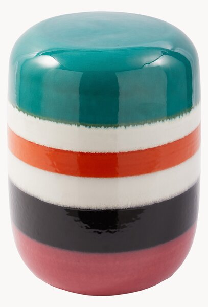 Ručně vyrobený kulatý odkládací stolek Striped Pill