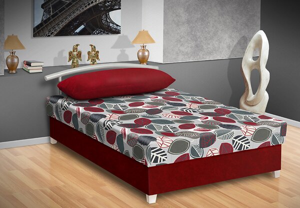 Levná postel s úložným prostorem Katy 120 Barva: bordo/ MEGA 15 bordo
