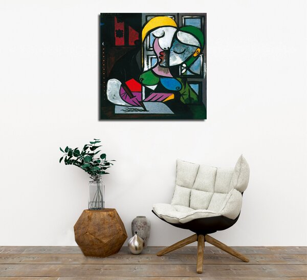 ASIR Obraz na plátně ŽENA PÍŠE PICASSOVI 45 x 45 cm