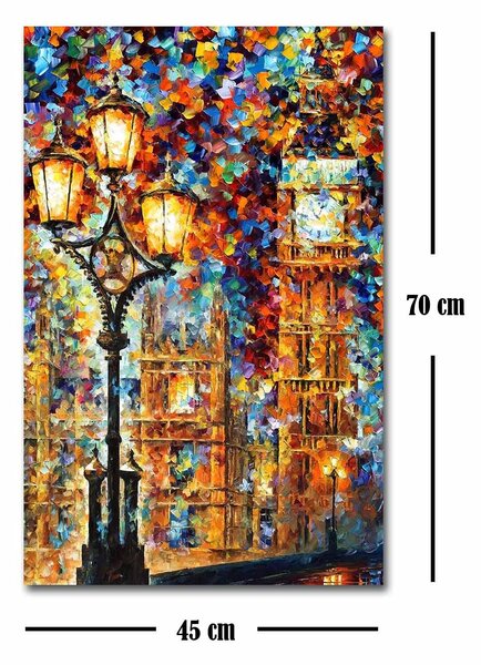 ASIR Obraz na plátně BAREVNÝ REJ V LONDÝNĚ 45 x 70 cm