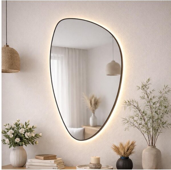 Baltica Design-LED Zrcadlo s pods. STONE FLUID 15W/230V 2700K 92x55 cm IP65 čer