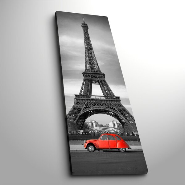 ASIR Obraz na plátně Eiffelova věž a Citroën 30 x 90 cm
