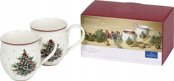 Villeroy & Boch Toy’s Delight sada 2 hrnků s ouškem 390ml vánoční stromek