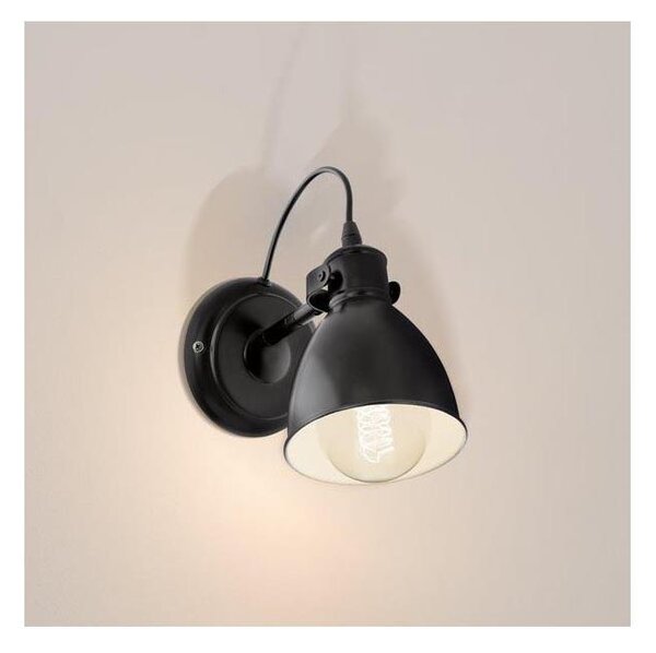 Eglo 55261 - Nástěnná lampa PRIDDY 1xE27/40W/230V černá