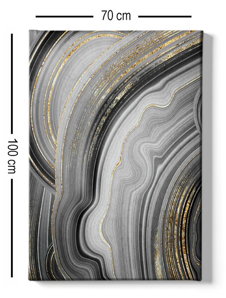 ASIR Obraz na plátně ACHÁT SE ZLATÝM ŽILKOVÁNÍM 70 x 100 cm