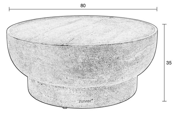 Kulatý konferenční stolek v dekoru kamene v přírodní barvě ø 80 cm Noble – Zuiver