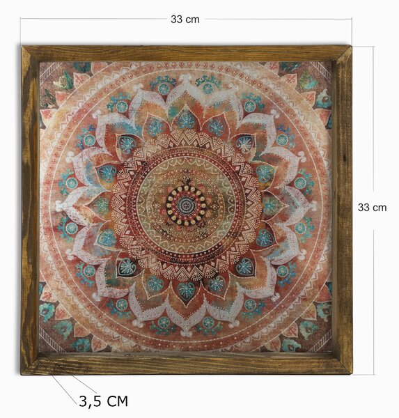 ASIR Obraz na MDF s rámem MANDALA 33 x 33 cm