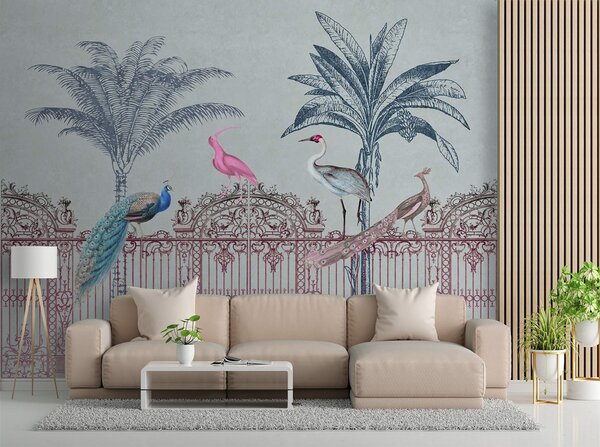 Fototapeta Ptáci u růžové brány - Andrea Haase Materiál: Vliesová, Rozměry: 200 x 140 cm