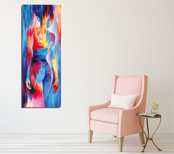 ASIR Obraz na plátně ŽENA ODĚNÁ DO BAREV 30 x 80 cm