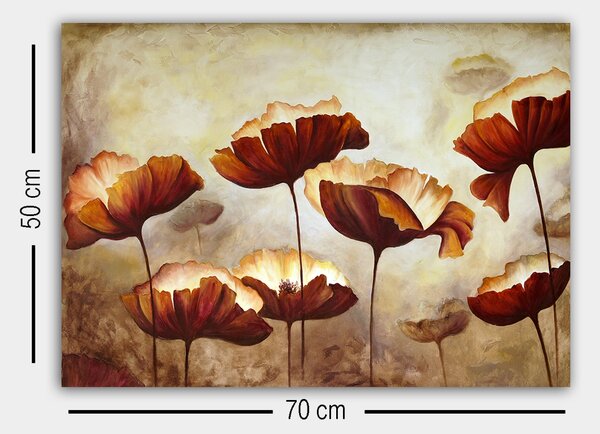 ASIR Obraz na plátně KRÉMOVÉ KVĚTY 70 x 50 cm