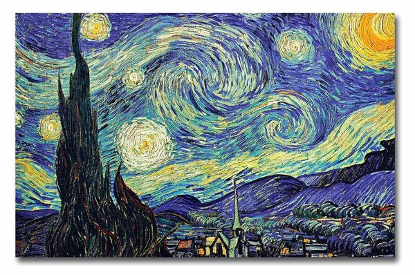 ASIR Obraz na plátně GOGH - HVĚZDNÁ NOC 70 x 45 cm