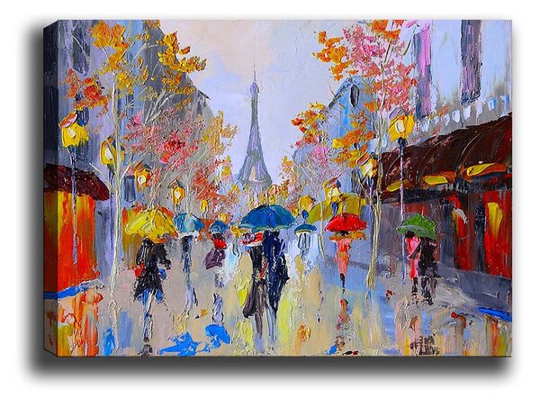 ASIR Obraz na plátně DEŠTIVÝ DEN V PAŘÍŽI 70 x 50 cm