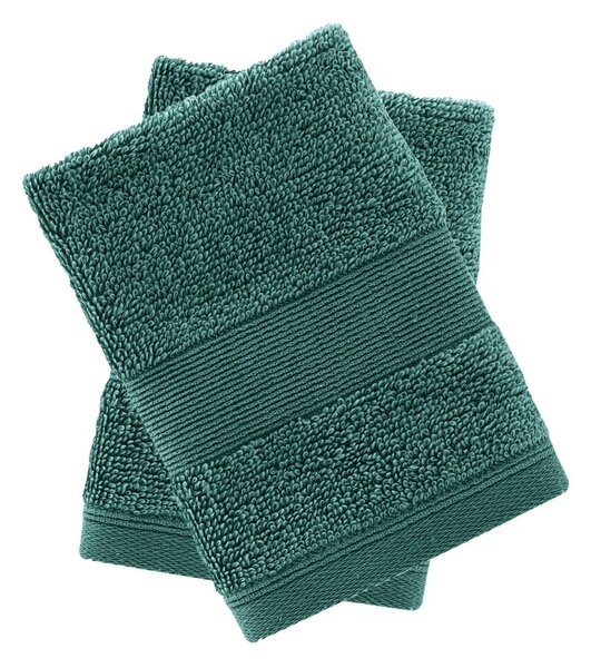 Tmavě zelené froté bavlněné ručníky v sadě 2 ks 30x30 cm Anti-Bacterial – Catherine Lansfield