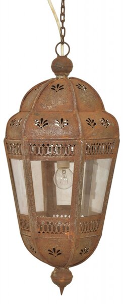 Kovová lampa v orientálním stylu, rez, 25x25x53cm (6A)