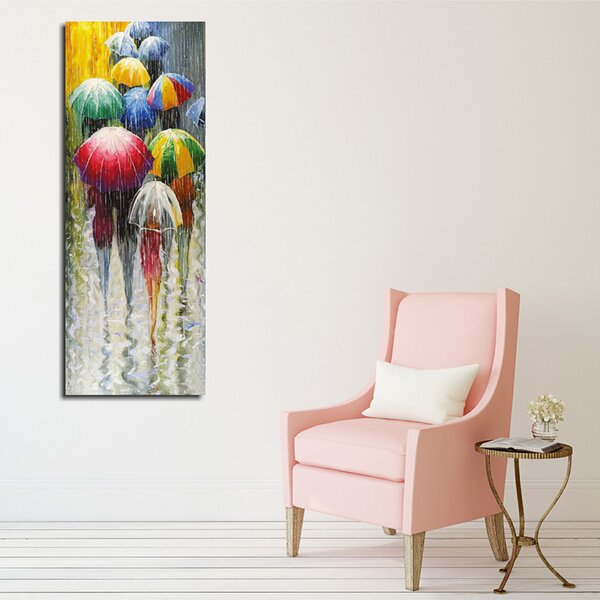 ASIR Obraz na plátně ZÁSTUP BAREVNÝCH DEŠTNÍKŮ 30 x 80 cm