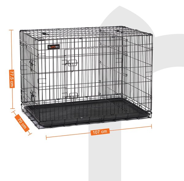 SONGMICS Přepravní klec pro zvířata Levino XL 107 cm černá