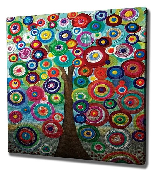 ASIR Obraz na plátně STROM S KOLEČKY 45 x 45 cm