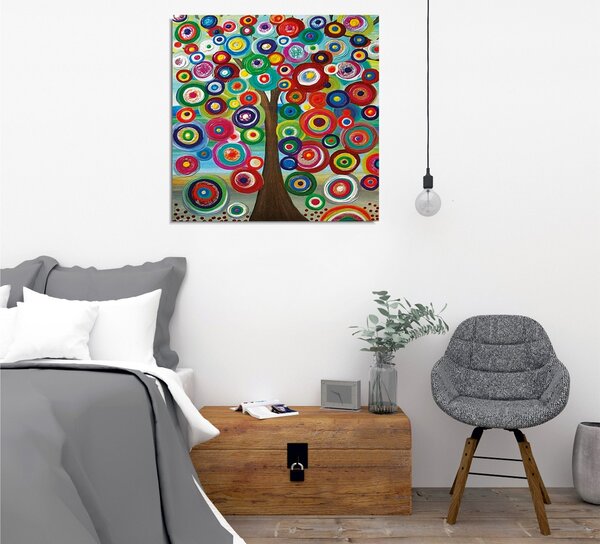 ASIR Obraz na plátně STROM S KOLEČKY 45 x 45 cm