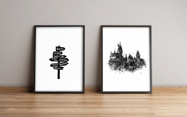 ASIR Obraz na MDF s rámem 2ks HARRY POTTER, ROZCESTNÍK 36 x 51 cm