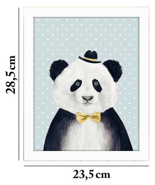 ASIR Obraz na MDF s rámem MEDVĚD PANDA 23,5 x 28,5 cm