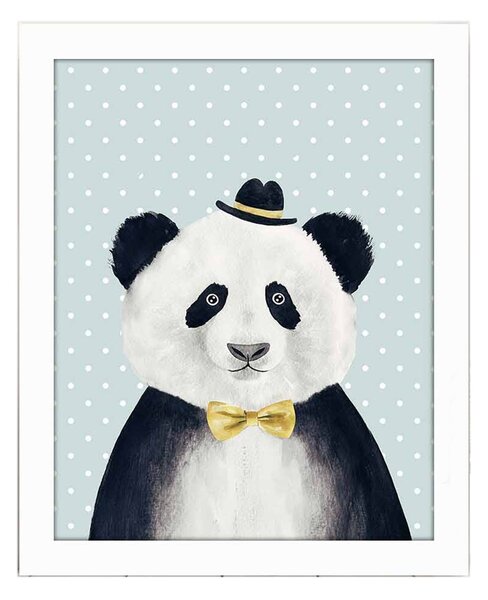 ASIR Obraz na MDF s rámem MEDVĚD PANDA 23,5 x 28,5 cm