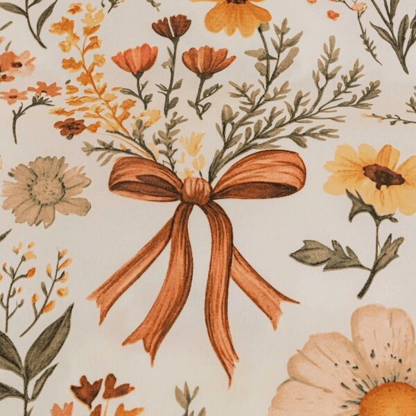 Polybavlněné povlečení FLORAL RIBBON POLY krémové Rozměr povlečení: 70 x 90 cm | 140 x 200 cm